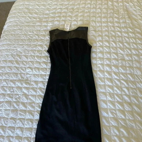 Sea New York wool leather trim ruched mini dress - Picture 9 of 11
